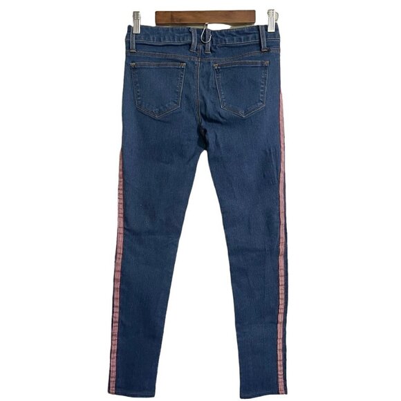 No Boundaries Womens Juniors Dark Stretch Red Plaid Side Stripe Skinny Jeans 7 - Picture 9 of 9